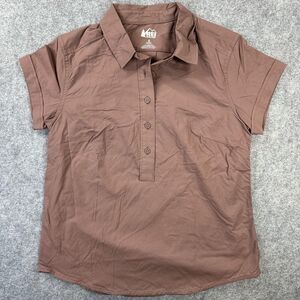 REI Co-op Shirt Womens Small Plum Short Sleeve Polo Collared Hiking Outdoor Top